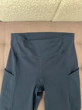 LULULEMON High-Waist Midnight Navy Blue Leggings with Side Pockets ~ size 4